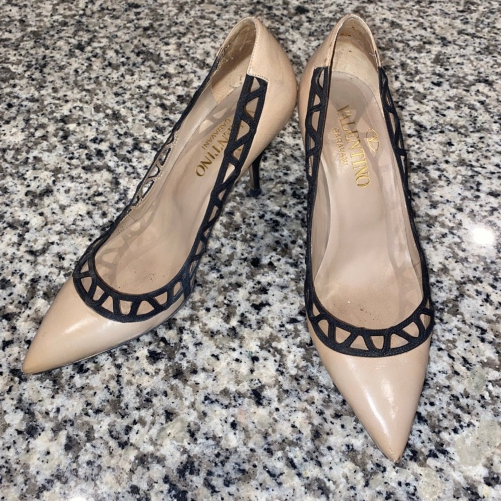 Valentino Beige and Black Heels